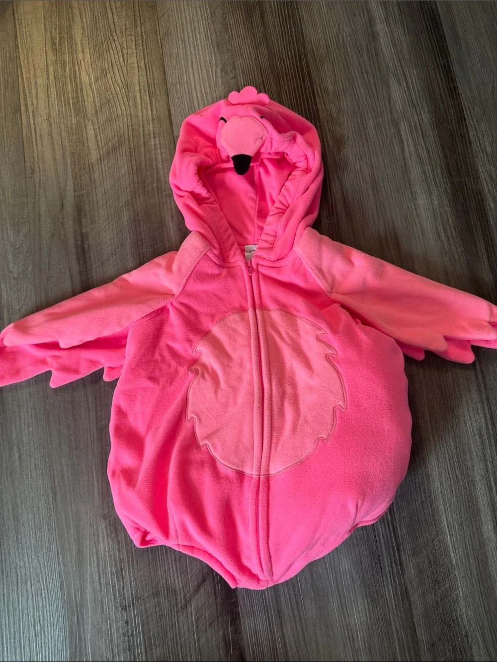 Carter’s Pink flamingo Halloween costume Tropical Bird 6-9M padded zip up baby